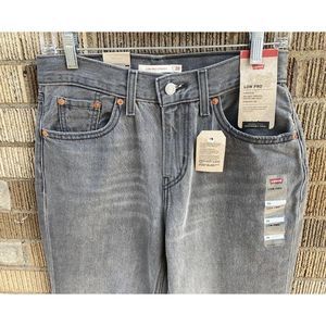 NEW Women's‎ Levi's 26 Gray Denim PAINT SPLATTER Mid Rise Low Pro Straight Jean
